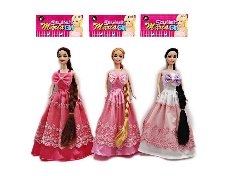 11.5 Inch Solid Long Hair Joint Princess Dress Doll