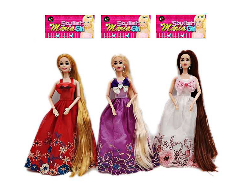 11.5 Inch Solid Long Hair Joint Princess Dress Doll