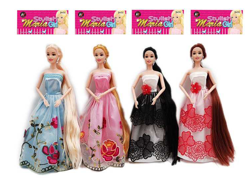 11.5 Inch Solid Long Hair Joint Princess Dress Doll