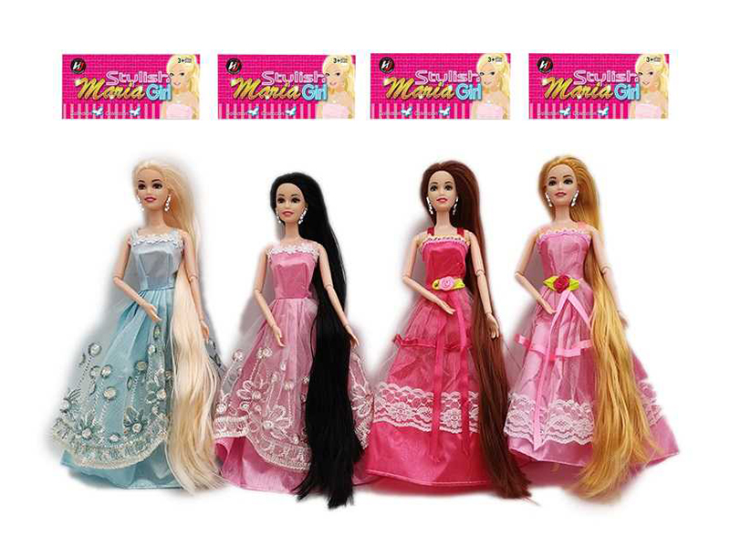 11.5 Inch Solid Long Hair Joint Princess Dress Doll