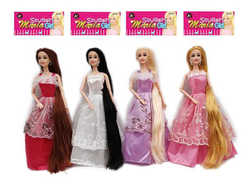 11.5 Inch Solid Long Hair Joint Princess Dress Doll