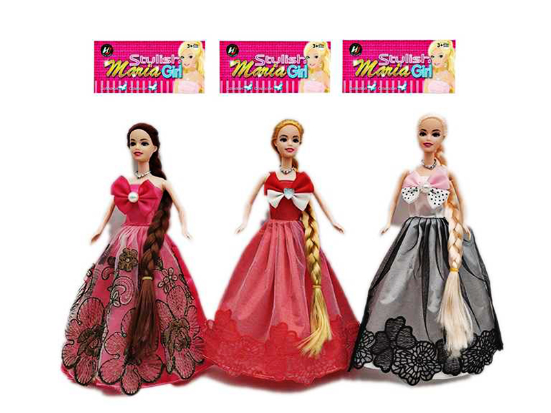 11.5 Inch Solid Long Hair Joint Princess Dress Doll