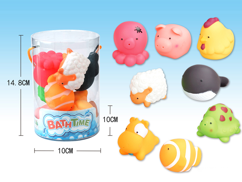 8pcs Spray Water Animal Bath Toys