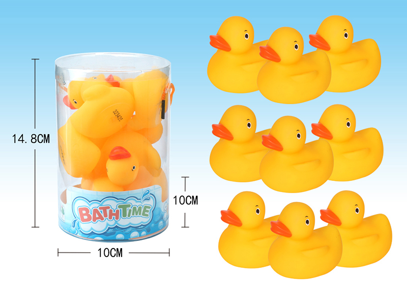 9pcs Yellow Duck With B Whistle