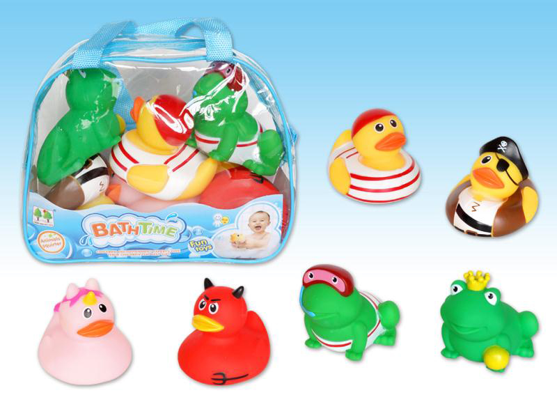 6 Vinyl Bath Toys