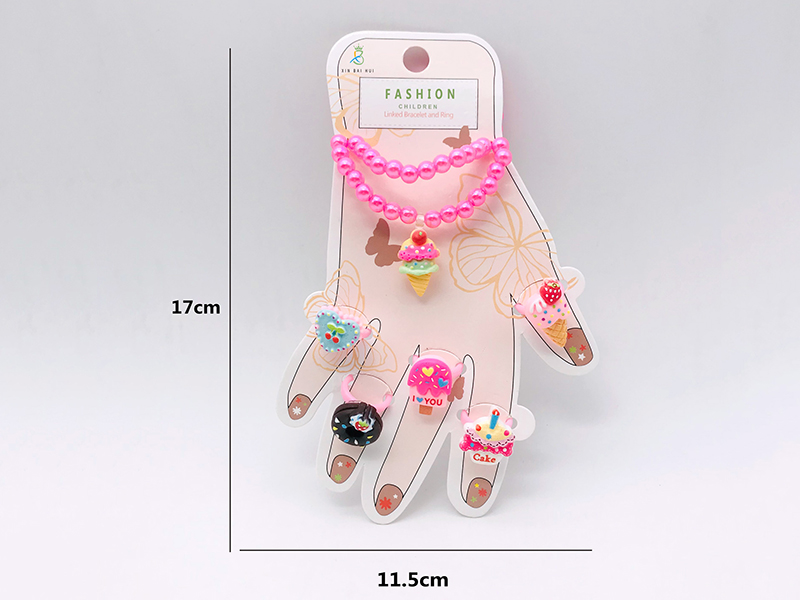 Girl Jewelry - Bracelet Ring Set