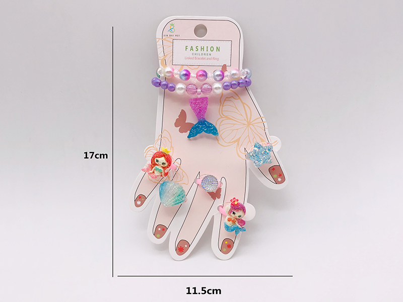 Girl Jewelry - Mermaid Bracelet Ring Set
