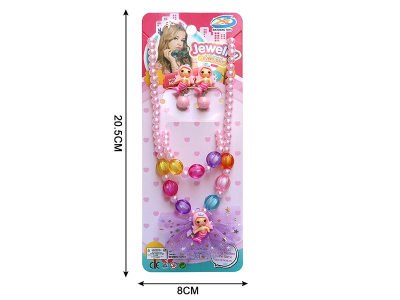 Girl Jewelry - Mermaid Necklace Eardrop 4PCS