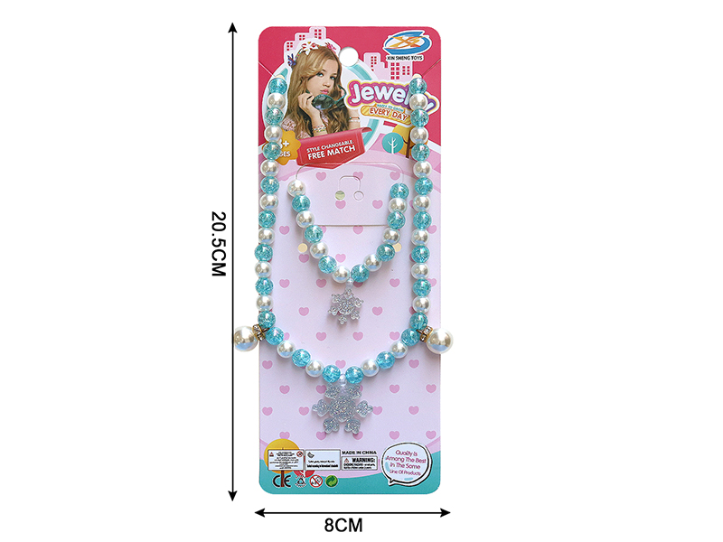 Girl Jewelry - Snowflake Necklace 2PCS