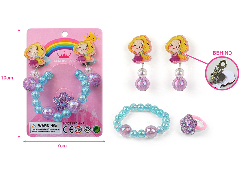 Girl Jewelry - Earclip ,Bracelet Set