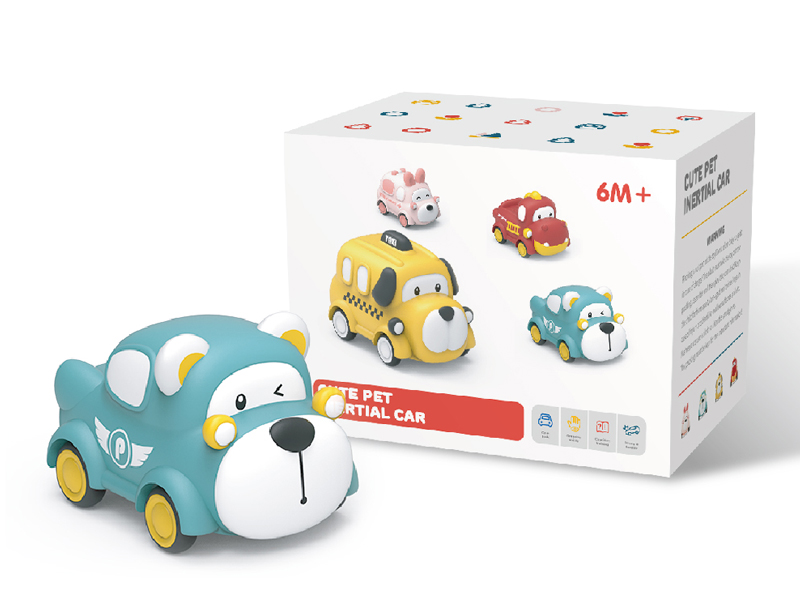 Soft Rubber Bear Pull Back Car