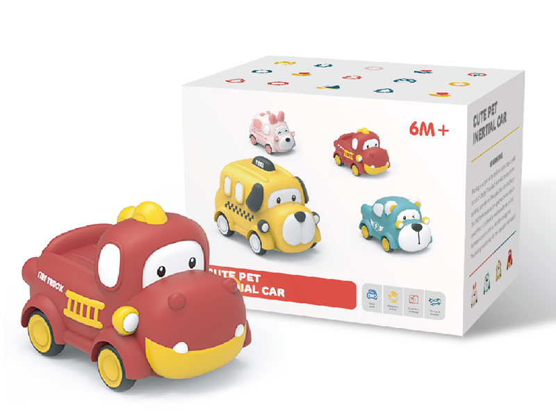 Soft Rubber Dinosaur Pull Back Car