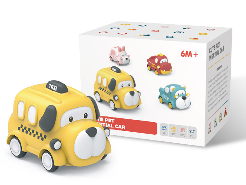 Soft Glue Dog Pull Back Car