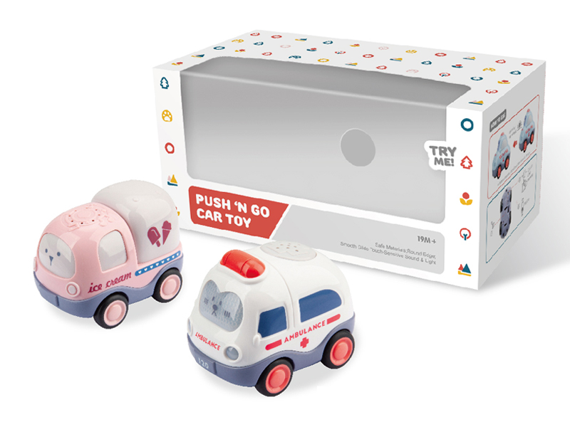 Friction Vehicle With Sound And Light (Ice Cream Truck + Ambulance)