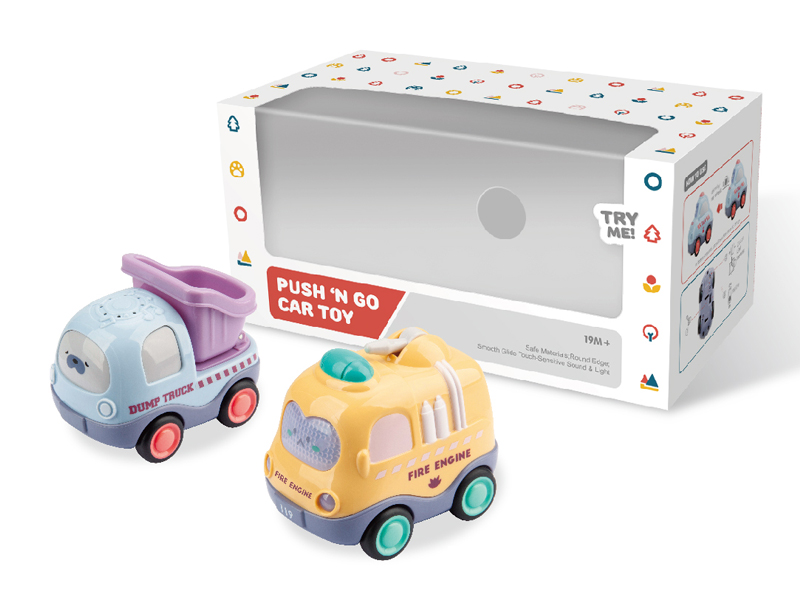 Friction Vehicle With Sound And Light (Dump Truck + Fire Truck)