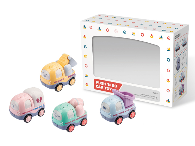 4Pcs Friction Engineering Car Series With Light Music