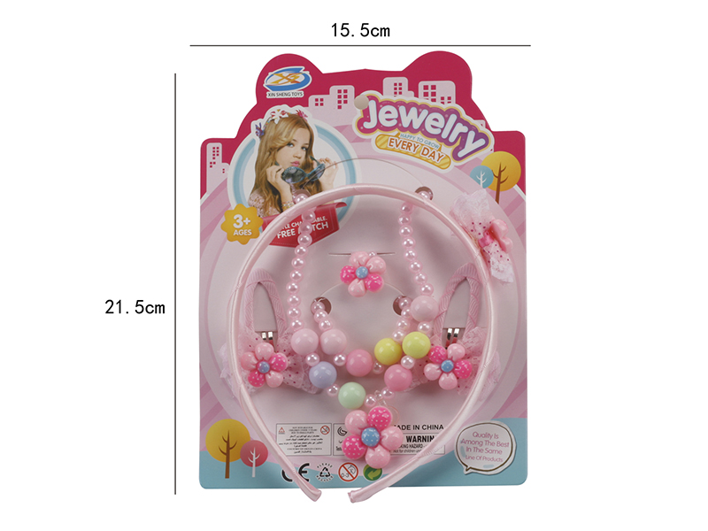 Girl Jewelry - Necklace,Bracelet,Head Hoop Ornaments 6PCS
