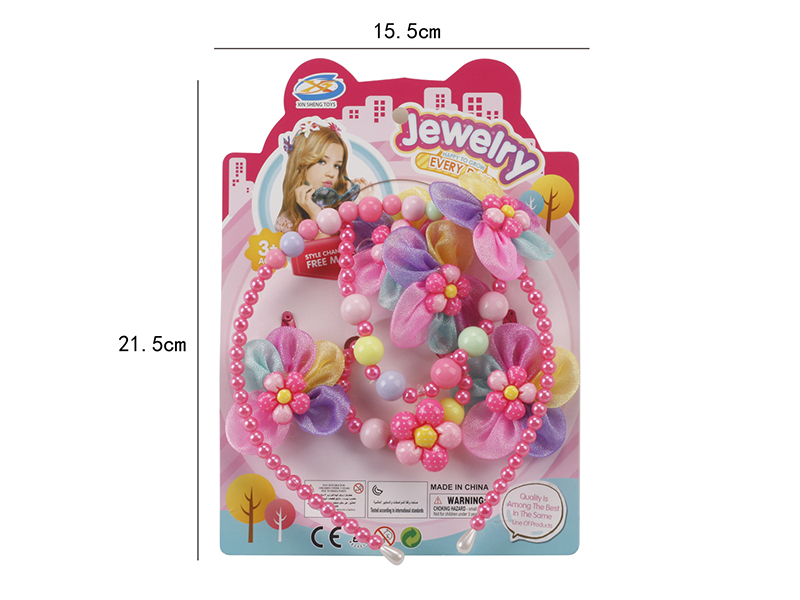 Girl Jewelry - Necklace,Bracelet,Head Hoop Ornaments 6PCS