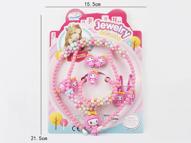 Girl Jewelry - Necklace,Bracelet,Head Hoop Ornaments 7PCS