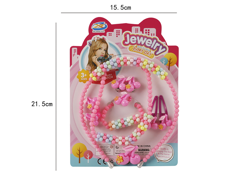Girl Jewelry - Necklace,Bracelet,Head Hoop Ornaments 7PCS