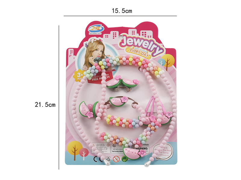 Girl Jewelry - Necklace,Bracelet,Head Hoop Ornaments 7PCS