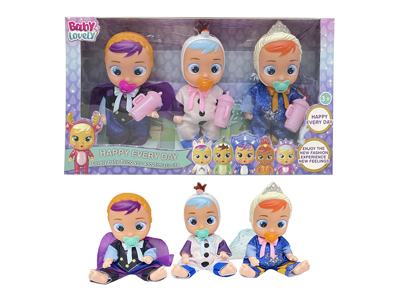 3PCS 5 Inch Solid Crying Doll