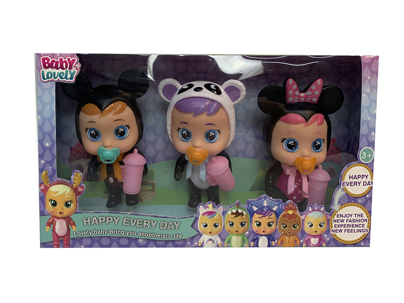 3PCS 5.5 Inch Solid Crying Doll