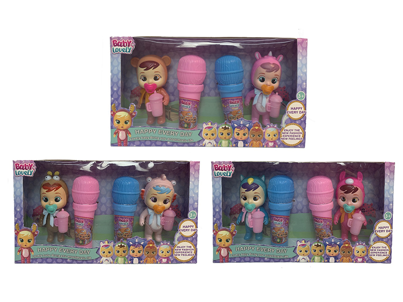 2PCS 5.5 Inch Solid Crying Doll