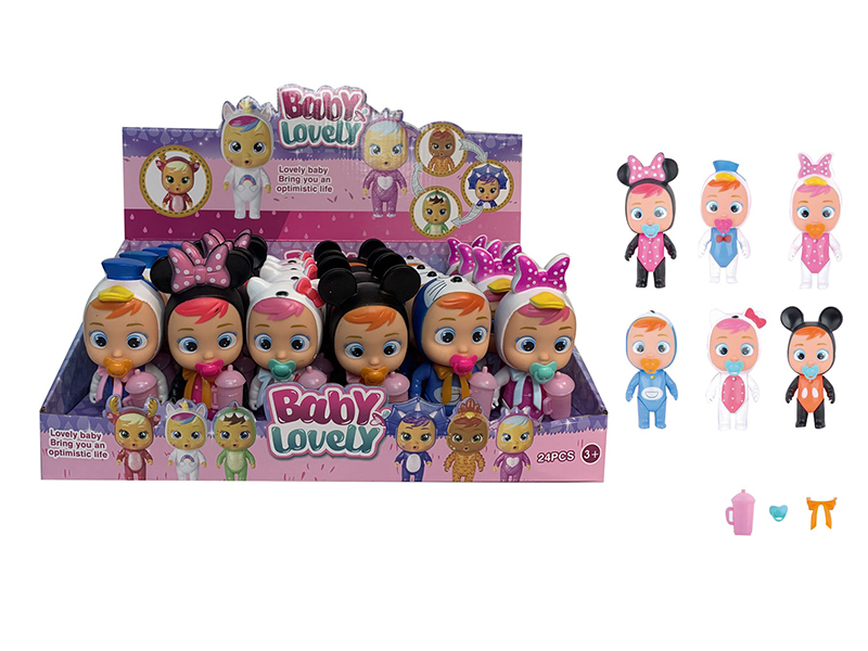 24PCS 5 Inch Solid Crying Doll