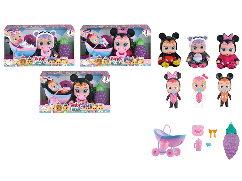 10 Inch Enamel Crying Doll With Colorful Lights And Four Tone Music