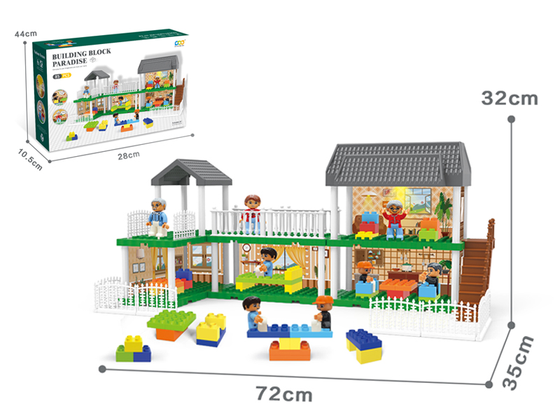 Diy Villa Set With Building Block / Person / Single Light