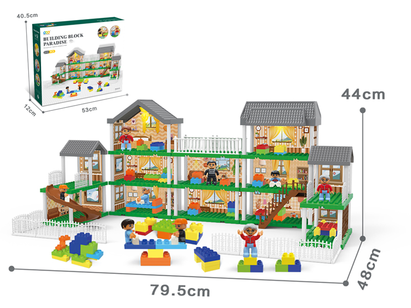 Diy Villa Set With Building Blocks / People / Double Lights