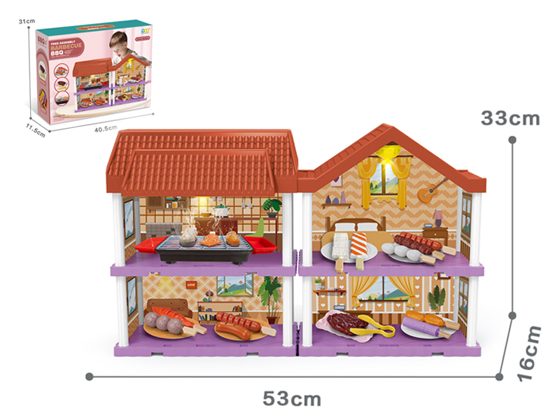 Diy Villa Set With Barbecue / Double Light