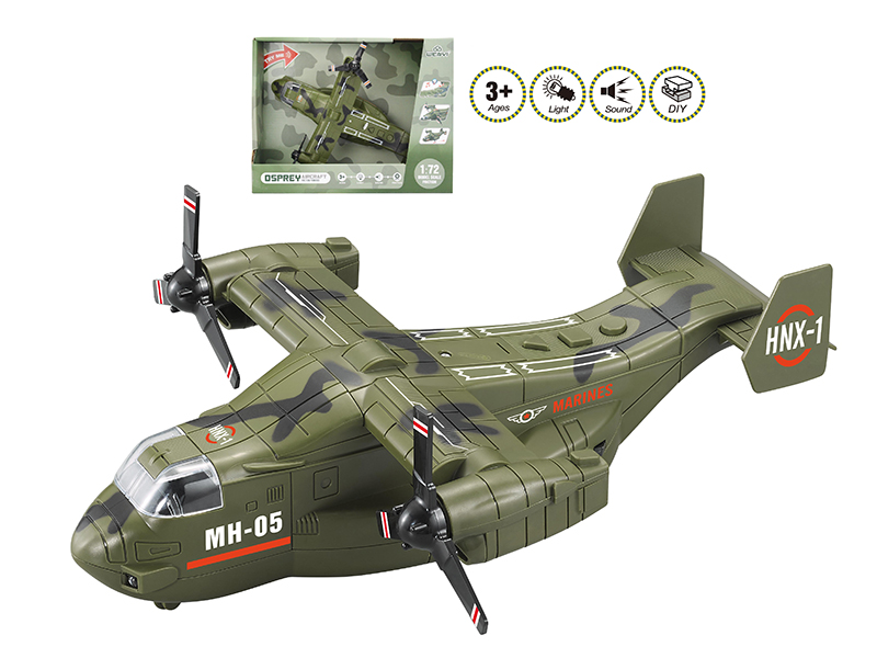1:72 Friction Military Osprey Aircraft (Sound And Light)