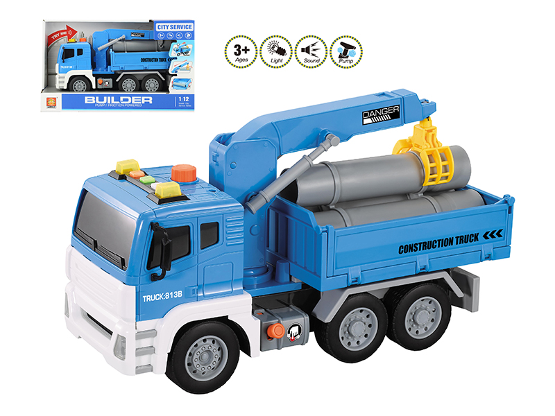 1:12 Friction Construction Truck (Sound And Light,Pump)