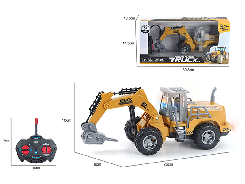 1:30 R/C 4CH High Arm Drilling Engineering Vehicle With Light