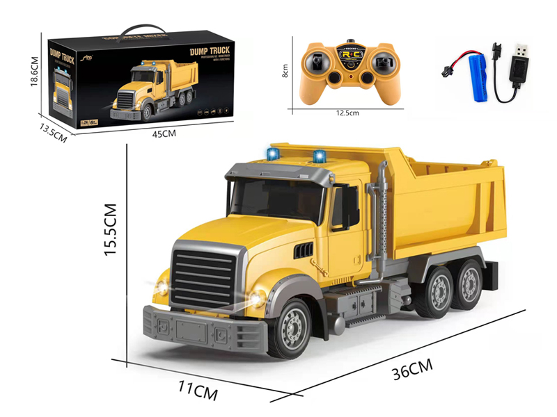 1:24 R/C 6CH 2.4G Frequency Matched Dump Truck With Light