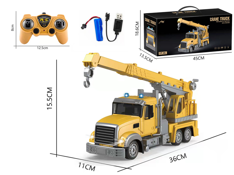 1:24 R/C 6CH 2.4G Opposite Frequency Crane Engineering Vehicle With Light