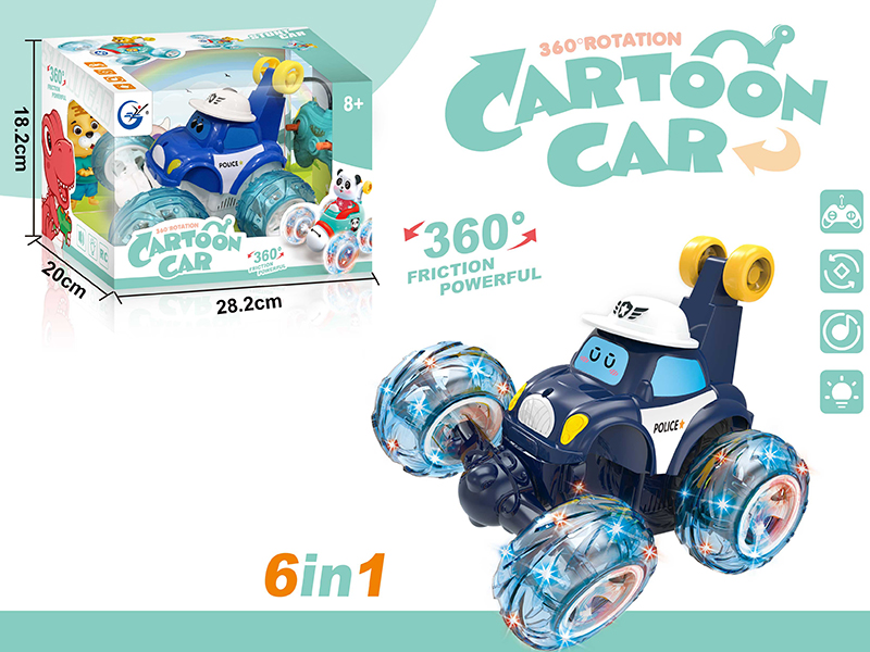 4-Channel Remote Control Cartoon Stunt Car