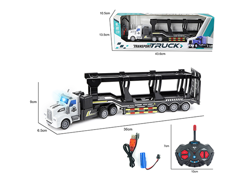 1:48 R/C 4CH Long Head Double Deck Trailer With Lights