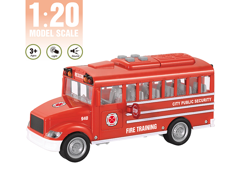 1:20 Friction School Bus(Opening Door,Light & Sound)