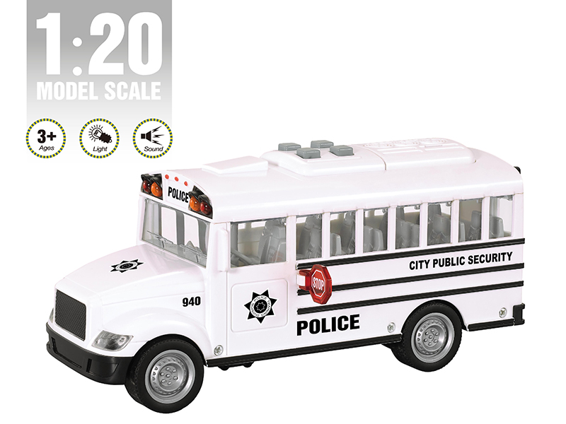 1:20 Friction School Bus(Opening Door,Light & Sound)