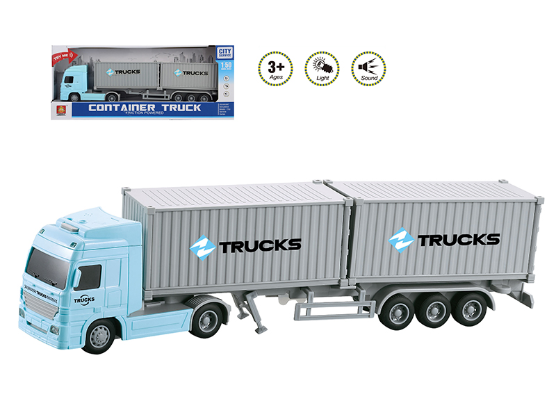 1:50 Friction Container Truck(Sound And Light)