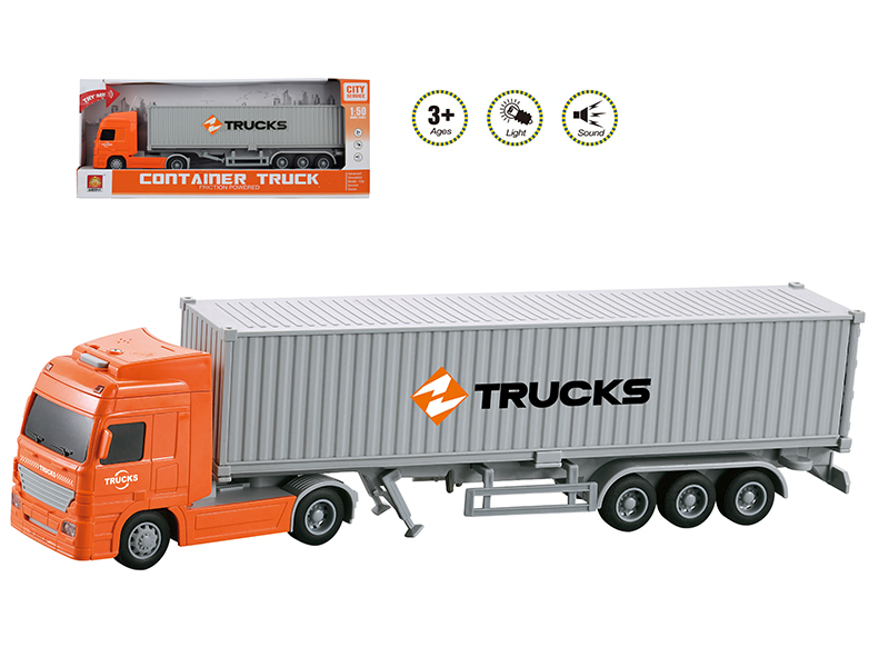 1:50 Friction Container Truck(Sound And Light)