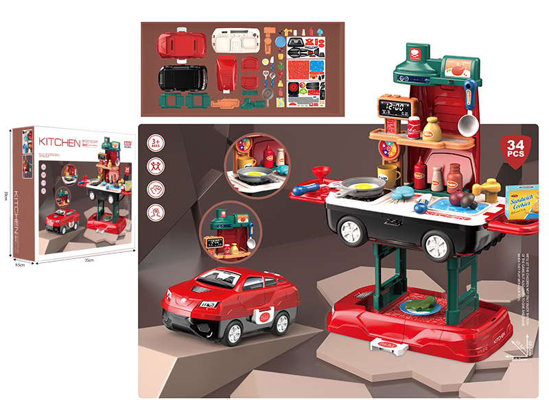 Kitchen 2 In 1 Multi-Function Sports Car 34pcs