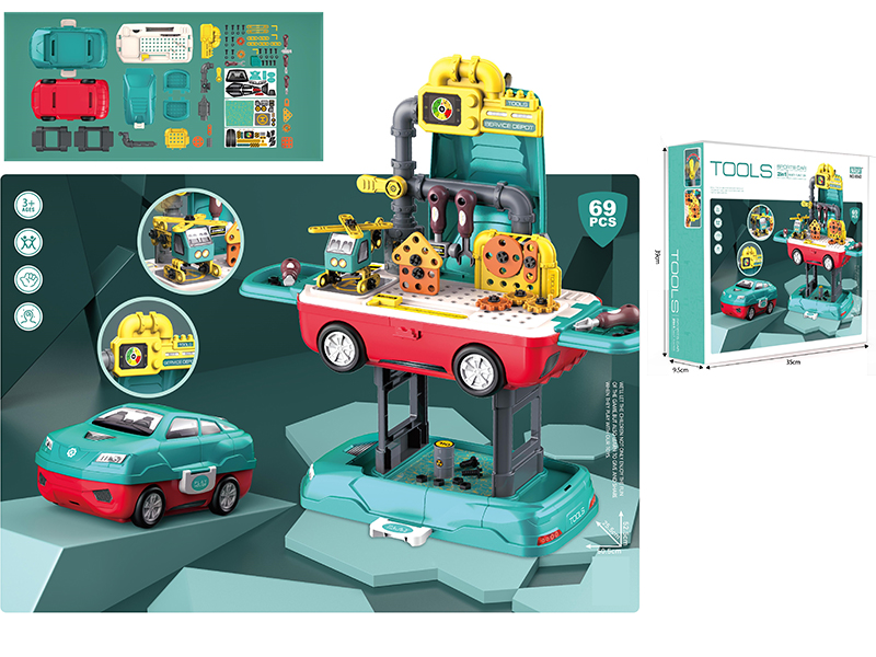 Tools 2 In 1 Multi-Function Sports Car 69pcs