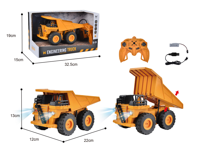 1 24 R/C 7CH Heavy Industry Dump Truck Engineering Truck