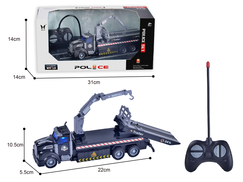 1:48 R/C 4CH Long Head Traffic Rescue Flat Trailer