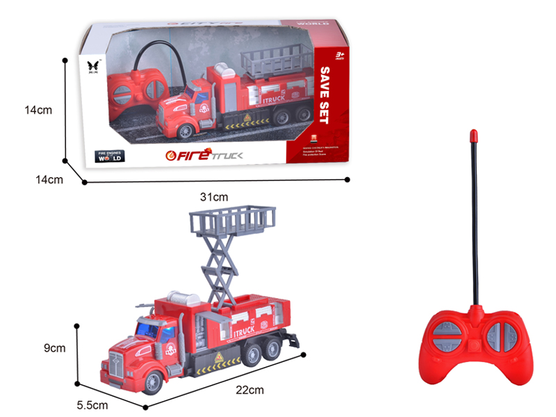 1:48 R/C 4CH Long Head Lifting Platform Fire Truck