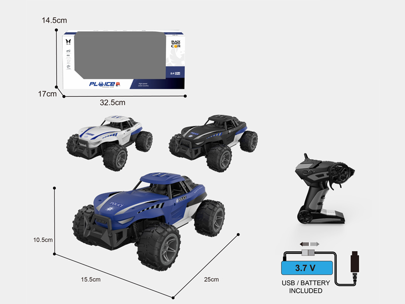 1:16 2.4G  R/C 6CH High-Speed Police Car